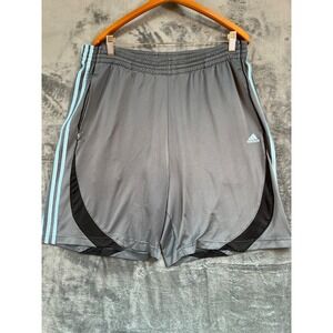 Adidas Silky Dazzle Basketball Shorts Mens Size XL Gray Three Stripe 8" Inseam
